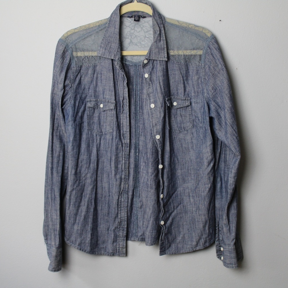 American Eagle Outfitters Chambray, Denim Shirt